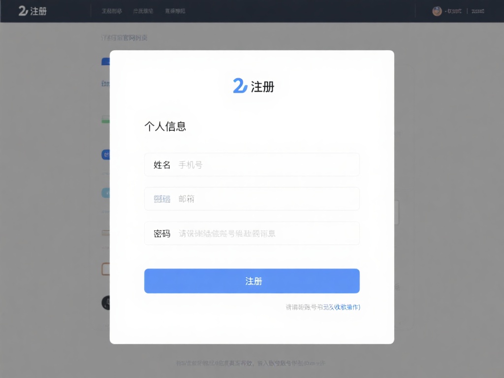 2.&nbsp;填写个人信息
进入官网后点击【注册】按钮，