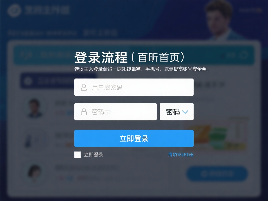 登录流程：返回首页，输入用户名和密码，点击“立即登